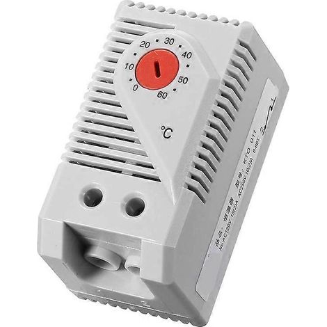 Mechanischer Thermostat, KTO011, einstellbar von 0 bis 60 °C, kompakt, normalerweise geschlossen (NC), rot. (1/5)
