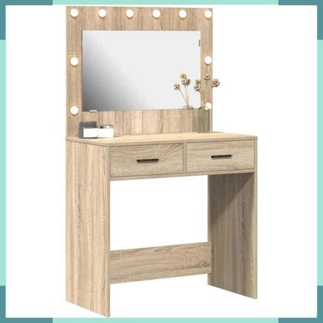 865030 Table de Toilette avec tiroir Chêne Sonoma 78,5 x 41 x 135 cm (1/5)