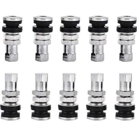 Lot de 10 valves métalliques pour pneus tubeless (quad, voiture, moto) (1/5)