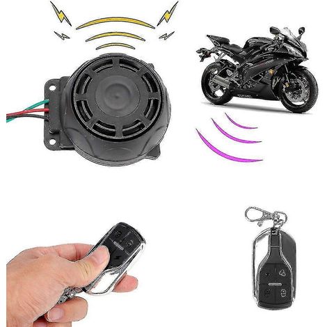 Motorrad-Alarmanlage, Sicherheitssystem für Fahrräder und Roller, Alarmanlage mit zwei Fernbedienungen, Motorraddiebstahlschutz, 12 V (1/5)