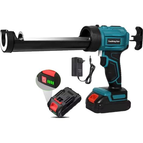 Pistolet à calfeutrer, Contrôle de vitesse réglable, Design ergonomique, Bleu foncé(1 batterie) (1/2)