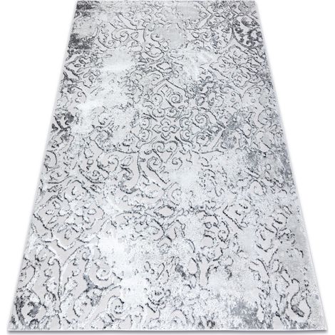 Modern MEFE Teppich  8724 Ornament vintage - Strukturell zwei Ebenen aus Vlies grau grey 240x330 cm