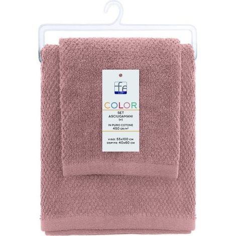 SET ASCIUGAMANI COLOR ROSA.