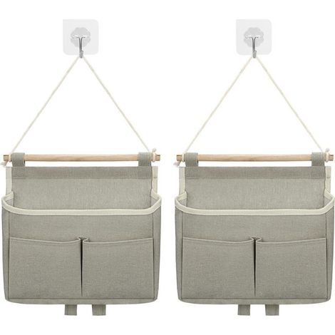 Sac De Rangement Mural, 2pcs Sac à Suspendre Organisateur De Poche (Gris) (1/5)