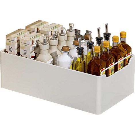Tiroir Coulissant - 30 x 43 x 14 cm - Acier au Carbone - Organisateur de Cuisine - Rétractable -Blanc (1/5)