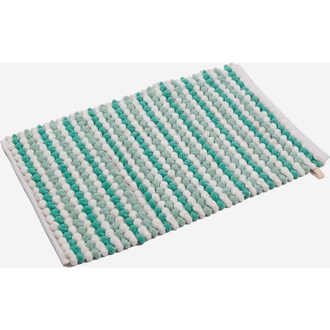 Tappeto bagno antiscivolo in cotone e poliestere Cloud - Verde (1/2)