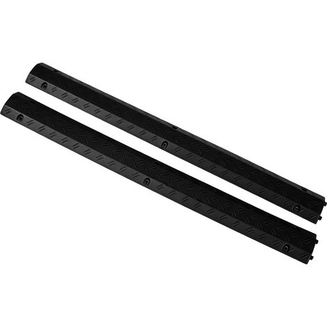 Lot de 2 Protections de Câble Robustes et Antidérapantes, Rampe de Verrouillage Modulaire de sécurité, Lot de 2 Cache-câbles en Caoutchouc Noir pour Sol, Protection de Fil de 100 Cm pour (1/5)