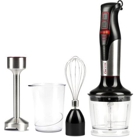 Girmi MX3900 licuadora Batidora de inmersión 800 W Negro, Acero inoxidable, Transparente