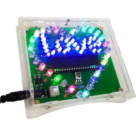 Kit Electronique - Lampe Respiratoire Forme Coeur - Pour Projet Soudure DIY - Avec Télécommande et Boîtier - 1 Pièce (1/5)