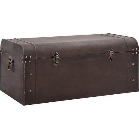 Scrigno Tesoro Chiusure Marrone Scuro 90x50x39,5cm Compensato vidaXL