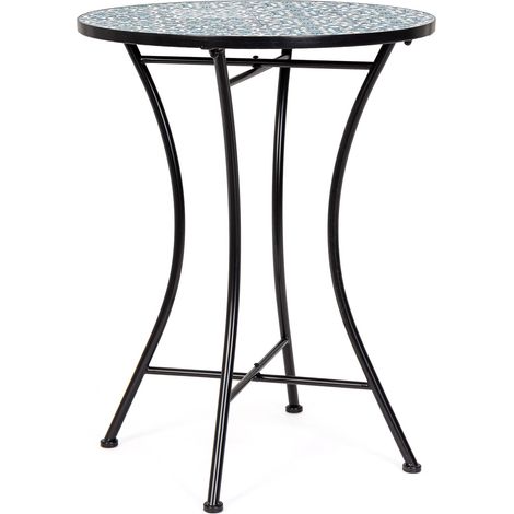 Tavolo rotondo "Samos" in acciaio e ceramica per esterno da 60 cm (1/4)
