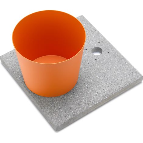 Base con Vaschetta per Fontane con Ghiera Piccola 40x40x5 cm in Cemento Belfer 42/BSE/4 Arancione