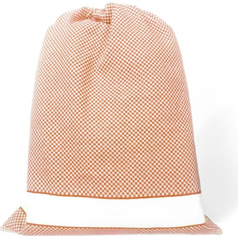EasyZip Sacca Asilo con Nome - Tela Aida da Ricamare - Sacca in Puro Cotone, disponibile in 9 Colori, Resistente e Made in Italy Arancione Cm. 40x50