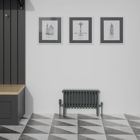 WarmeHaus 300x605mm Traditional 4 Column Anthracite Radiator (1/5)