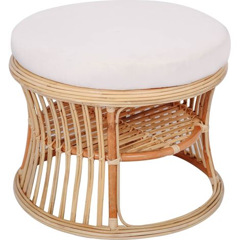 Nordlys - Pouf de Salon en Bois et Velours (1/5)