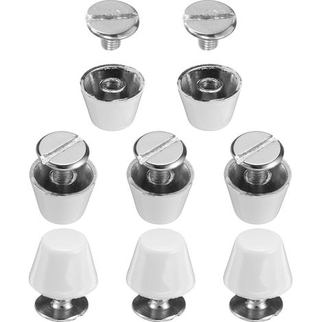 Lot de 8 Clous Plats à Tête Plate de 10 mm pour Sacs à Main en Métal, Clous à Vis, Boucle Plate, Bouton, Capuchon, Rivets Coniques, Ensemble d'Outils, Blanc (1/5)