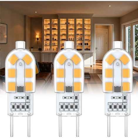 GY6.35 LED G6.35 Ampoule T4 JC Type Bi-Pin Socket, G6.35 LED 12V 1.5W Blanc chaud 3000K, 1.5W non dimmable 3 pièces (1/5)