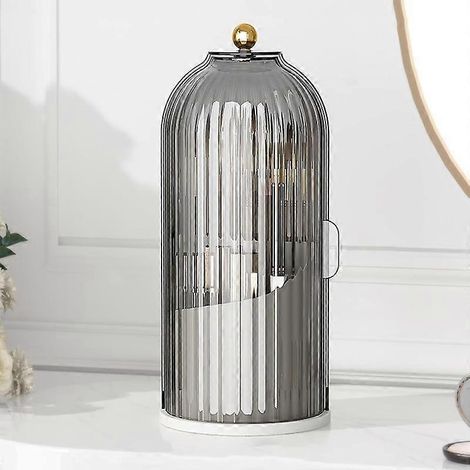 Porta spazzolini antipolvere con coperchio, porta spazzolino elettrico rotante e porta dentifricio per piano del bagno, 3 scomparti trasparenti Mak[HK] (1/2)