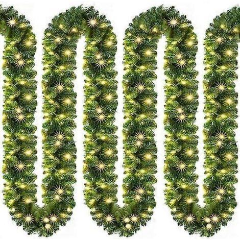 Guirlande lumineuse LED, blanc chaud et vert, thème Noël, pour fêtes, mariages, fenêtres, arbres et décorations saisonnières.-AquaForge (1/4)