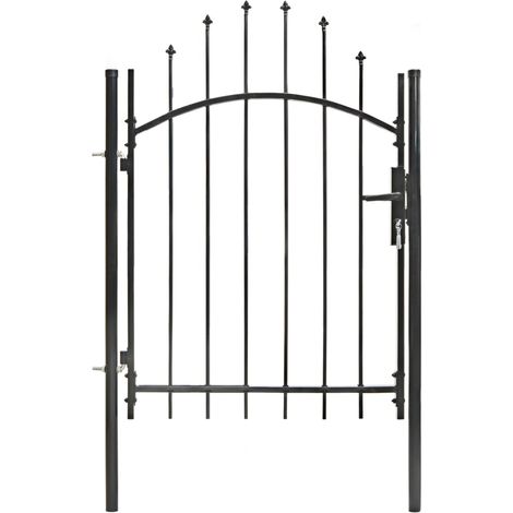 INLIFE Portail de jardin Acier 1 x 1,5 m Noir (1/5)