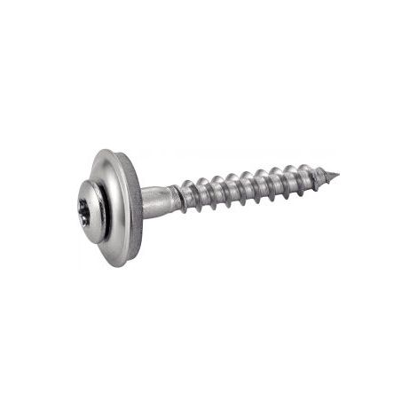 Vite a legno con testa bombata a sei lobi - Con rondella EPDM Ø15 - Inox A2 4,5x70 mm - Confezione da 200 (1/3)