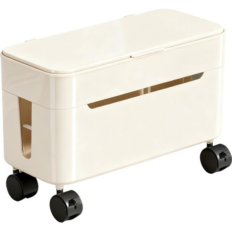Boîte Organisateur De Cordons Conteneur De Rangement Pour Fils Avec Roues Boîte de Rangement Fils pour Bureau pour Bureau à Domicile Dortoir Installation Gaming Support TV Table Ordinateur Techn (1/5)