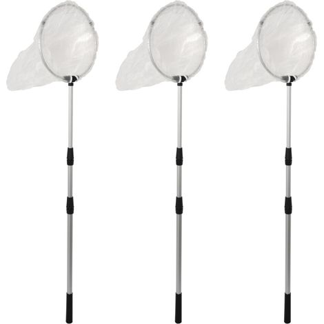 Red de pesca de nailon 3X con mango telescópico para adultos y niños, se extiende de 37 a 68 pulgadas. (1/4)