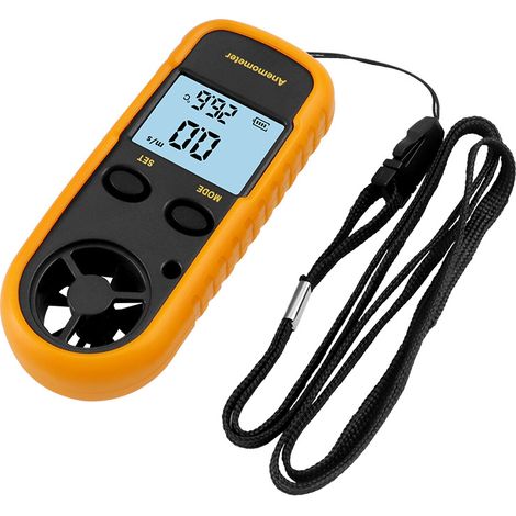 Anemómetro digital LCD, medidor de velocidad del viento y termómetro para surf, cometas, vuelo, vela y pesca.