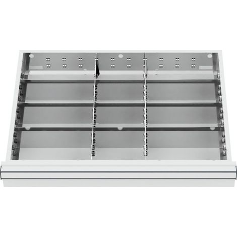 STIER Schubladeneinteilung Metalleinteilung BLH 100/125 mm Innenmaß 600x450 mm 12 Fächer 6 x TW 225 (1/4)