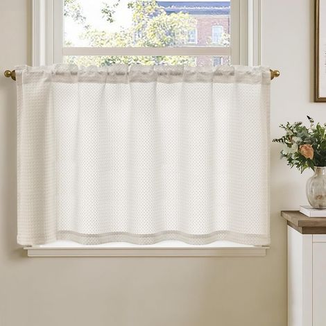 Rideau brise-bise motif arme, 1 pièce, H 60 x l 125 cm, beige (1/5)