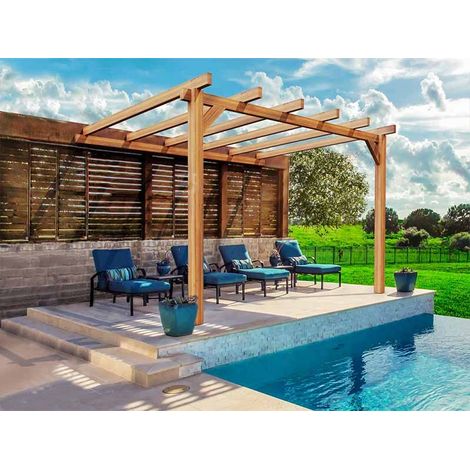 Pérgola Madera Adosada Andorra Maderland 400 x 300 cm