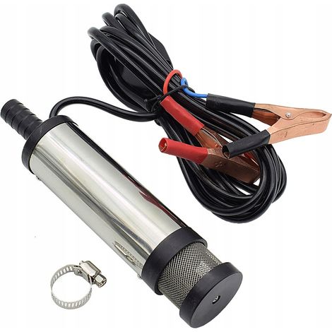 BOMBA EL脡CTRICA PARA DRENAR COMBUSTIBLE, ACEITE, AGUA, PINZAS DE COCODRILO 12V