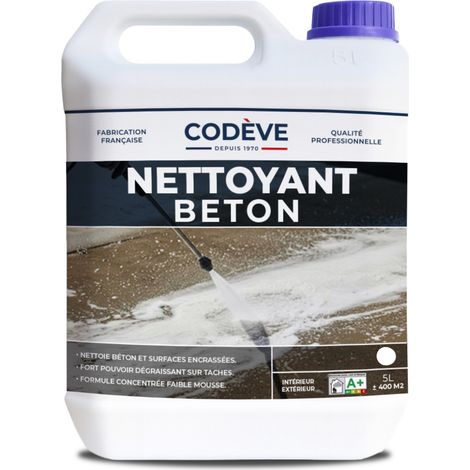 Codève Bois – Nettoyant béton 5 L – Haute performance pour nettoyage terrasse, carrelage, pavé, pierre, ciment – Prêt à l'emploi