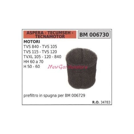 Prefiltro aria ASPERA motore rasaerba tosaerba tagliaerba TVS 840 105 115 006730