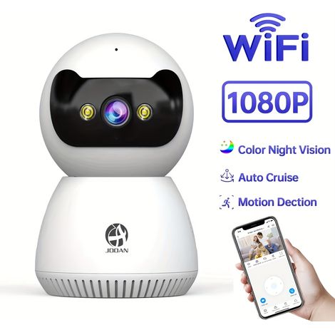 Filiyano-Caméra de sécurité 1080p avec rotation PTZ à 355° pour l'intérieur, compatible Wi-Fi double bande 2,4 GHz et 5 GHz, accès à distance via (1/5)
