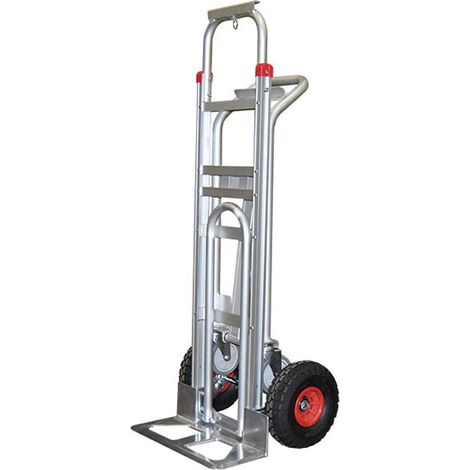 Diable 3 positions aluminium - Charge 250kg / 350kg - Roues increvables - STC3/INC