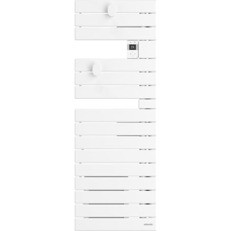ATLANTIC - Sèche-serviettes connecté Nefertiti étroit avec soufflerie mât droite 1600W blanc brillant - 850484 (1/5)