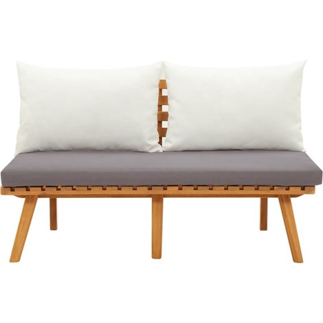 INLIFE Banc de jardin avec coussins 115 cm Bois solide d'acacia (1/5)