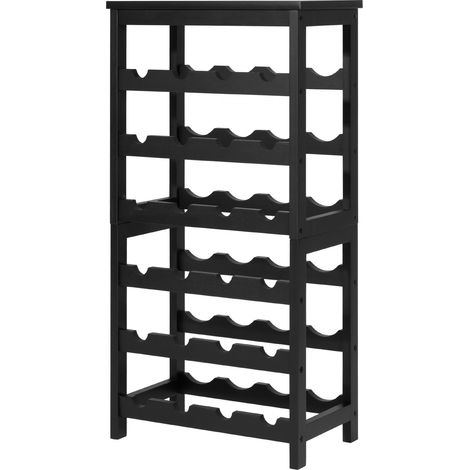 Mophorn Cantinetta per Vino da 24 Bottiglie con 6 Ripiani, Portabottiglie Autonomo con Capacità Totale di 36 kg, Ideale per Cucina, Cantina, Bar, Sala da Pranzo e Soggiorno, Colore Nero (1/5)