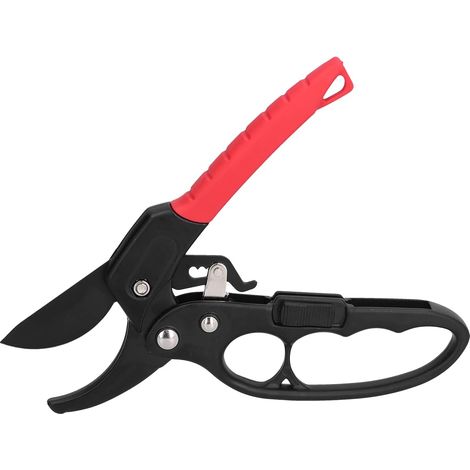 Ciseaux médicaux acier SK5 noir/rouge, pour jardin et cliquet (1/5)