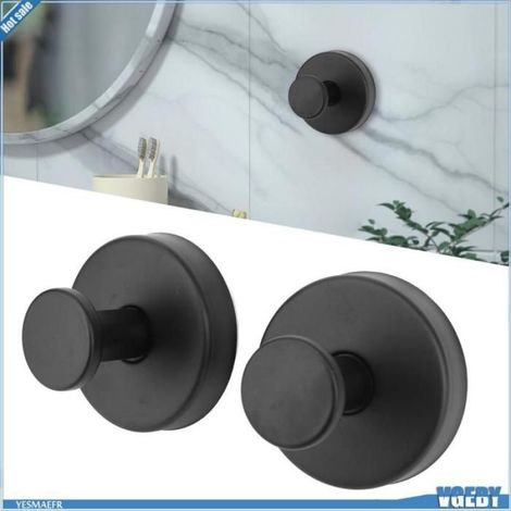 Ashata Crochet Ventouse Inox Résistant à l'eau pour Salle de Bain Cuisine Porte Vitrée Miroir - Lot de 2 (1/4)