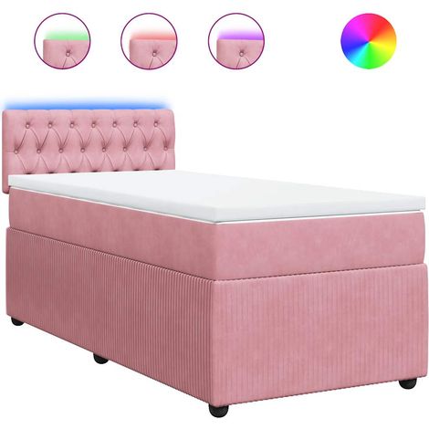 Maison Exclusive - Boxspringbett mit Matratze Rosa 90x200 cm Samt