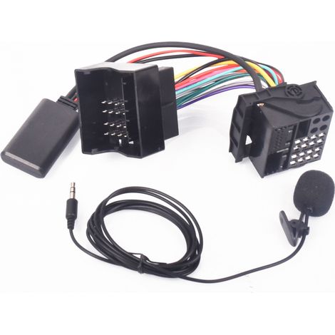 Lntyq Câble Aux, Adaptateur Audio Bluetooth 5.0 Connecteur De Module Bluetooth pour Voiture avec Microphone De Remplacement
