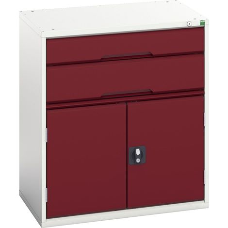Bott 16925137.24 Verso 2 Drawer + Cupboard 900 x 800mm Crimson Red BOT169251374