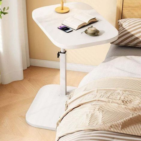 Petite table pliante, largeur 40 cm x profondeur 30 cm x hauteur 45-80 cm, table de canapé, hauteur réglable, gain de place, bureau à domicile, bureau de télétravail (blanc) (1/4)