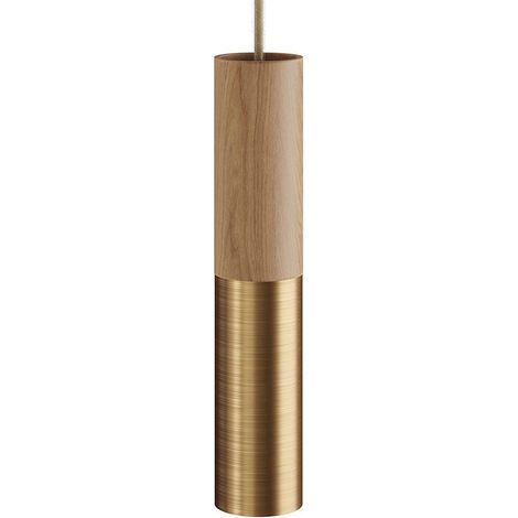 Creative Cables Tub-E14 tubo de madera y metal elegante