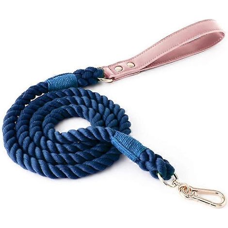Geflochtene Hundeleine mit Farbverlauf, Katzenleine, Haustierleine – 120 cm x 12 mm – Marineblau