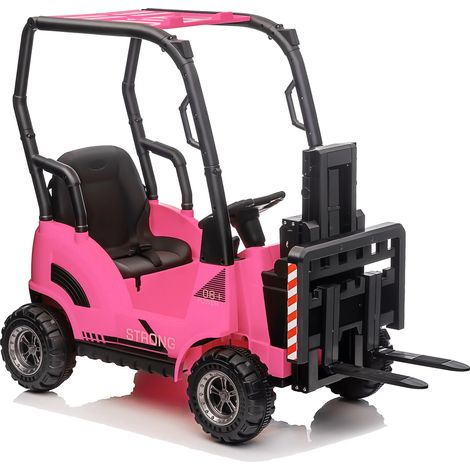 Coche eléctrico infantil 12V – Batería 12V4.5Ah, 2 motores 390, cargador incluido, capó, rosa (1/4)