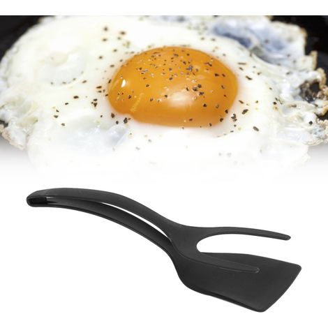 Spatule 2 en 1 pour faire frire les œufs, griller le pain et rôtir la viande ustensile de cuisine facile à transporter et résistant à la chaleur noire. (1/5)