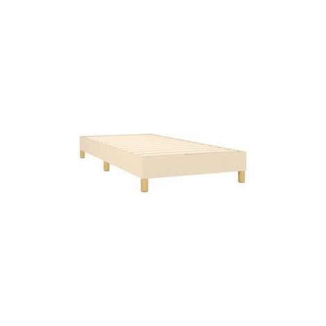 Cadre de lit 25cm en tissu avec pieds en bois naturel Korva – Style scandinave-Beige clair-90x200 (1/5)